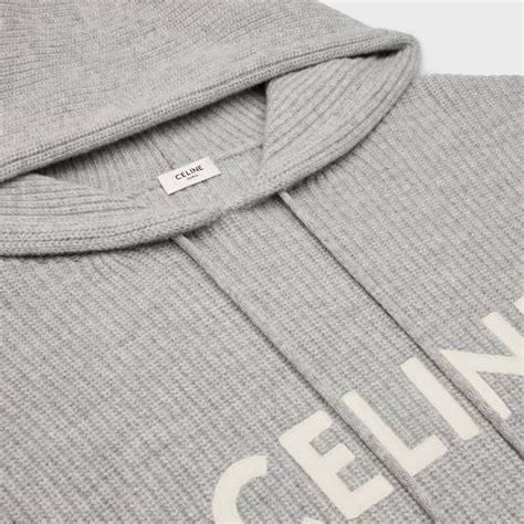 celine hooded sweater in ribbed wool|Men's Oversized sweater in ribbed wool .